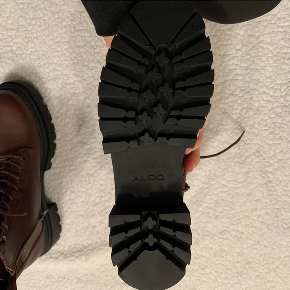 Aldo  Burgundy Combat Boots - Picture 9 of 12
